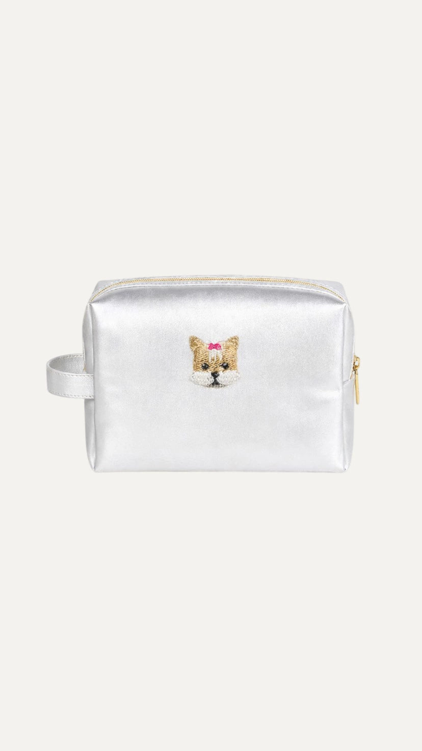 Necessaire Feminina Metalizada Florença Prata