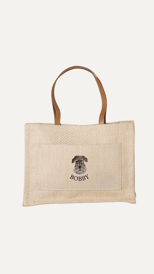 Bolsa Feminina de Palha Amelia Natural Alça Marrom