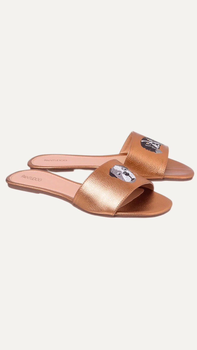Rasteirinha Feminina Metalizada Beatrice Bronze