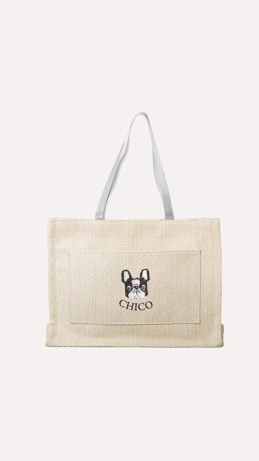 Bolsa Feminina de Palha Clarice Natural Alça Branca
