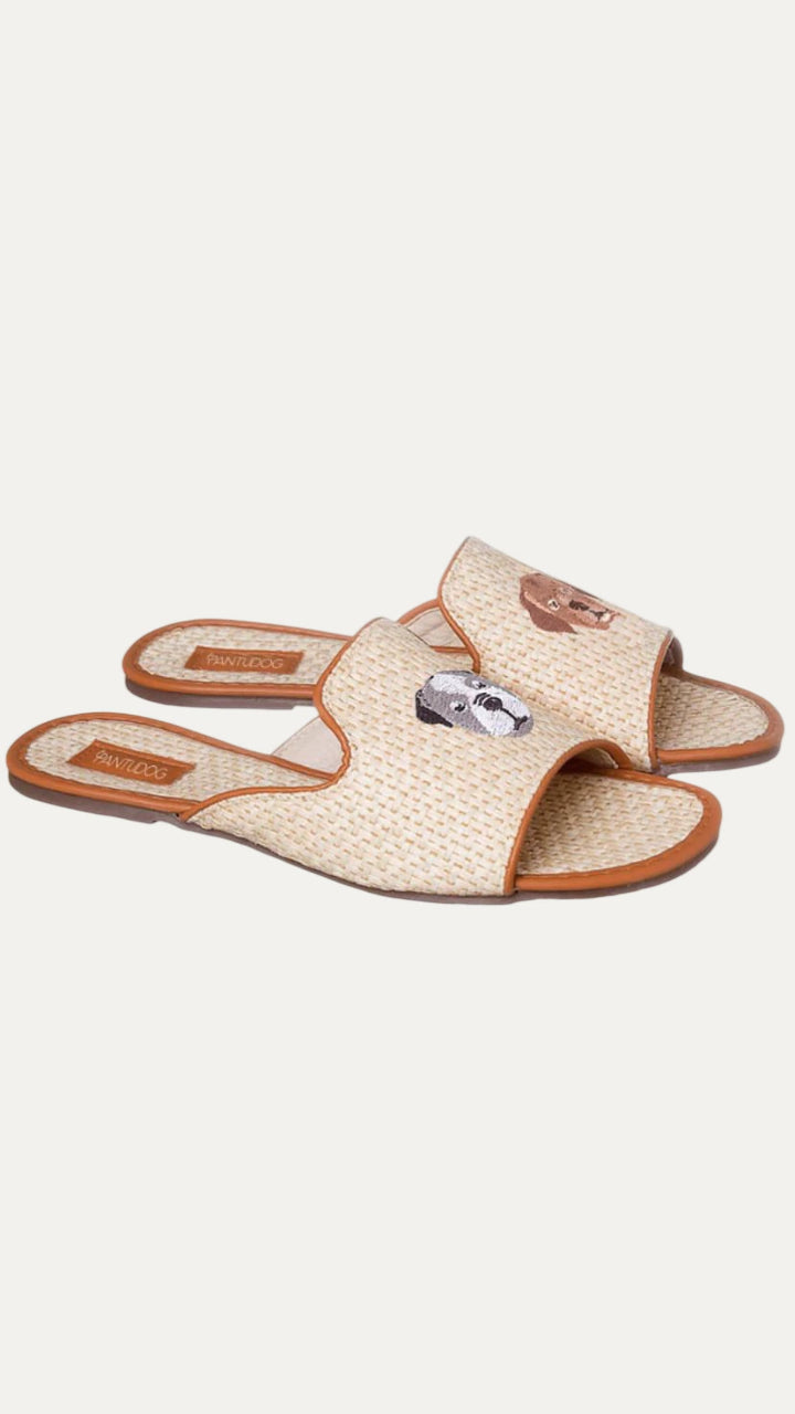 Mule Feminina de Palha Eva Caramelo