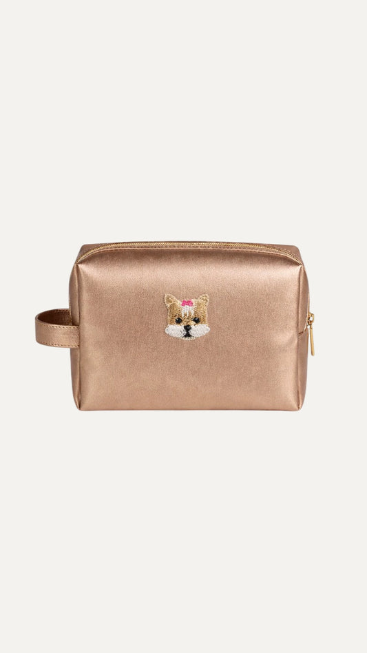 Necessaire Feminina Metalizada Giana Bronze