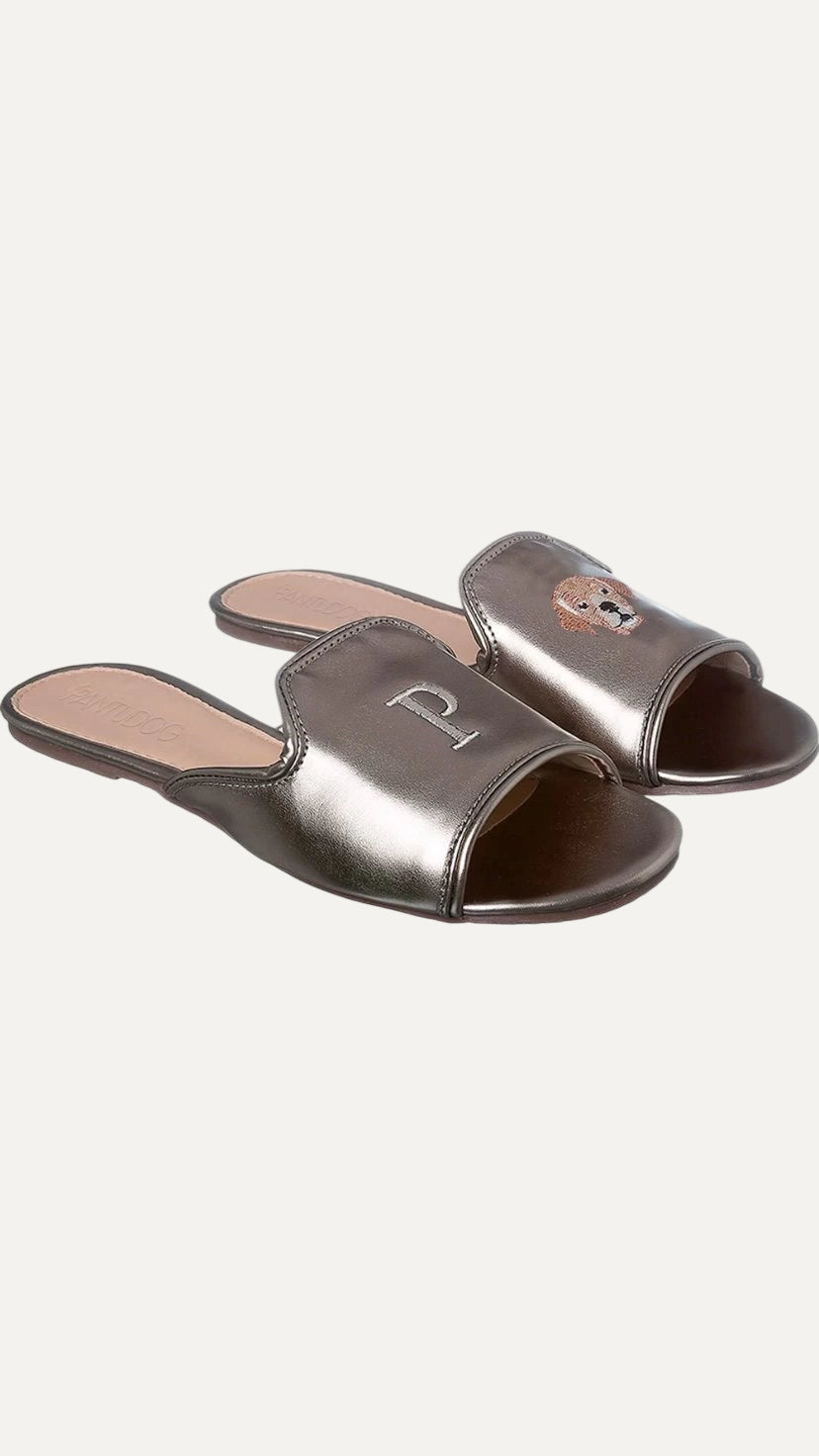 Mule Feminina Metalizada Georgia Prata