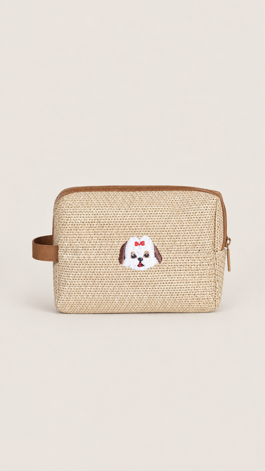 Necessaire Feminina de Palha Nina Caramelo