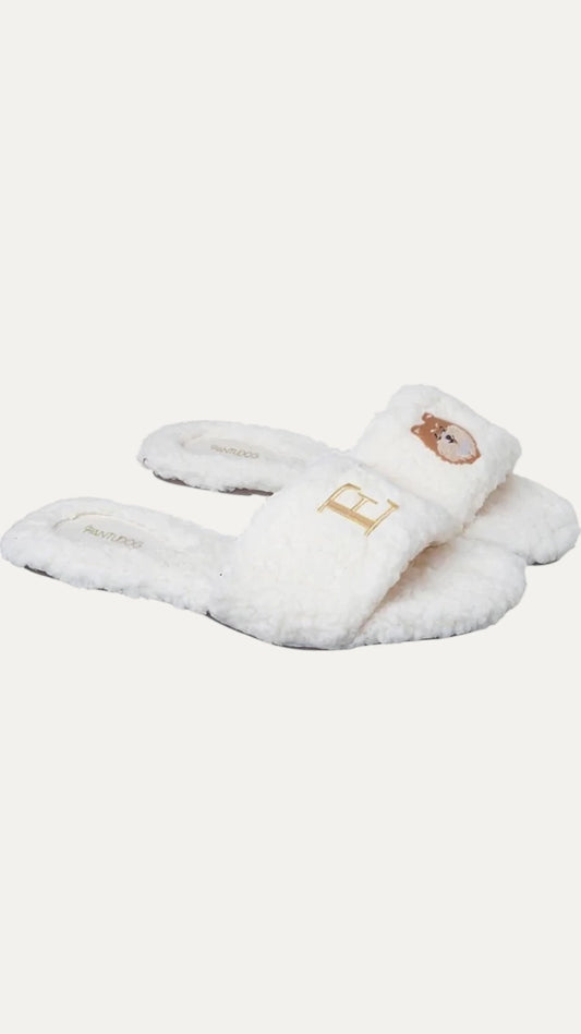 Pantufa Feminina Toda em Pelúcia Nora Branca