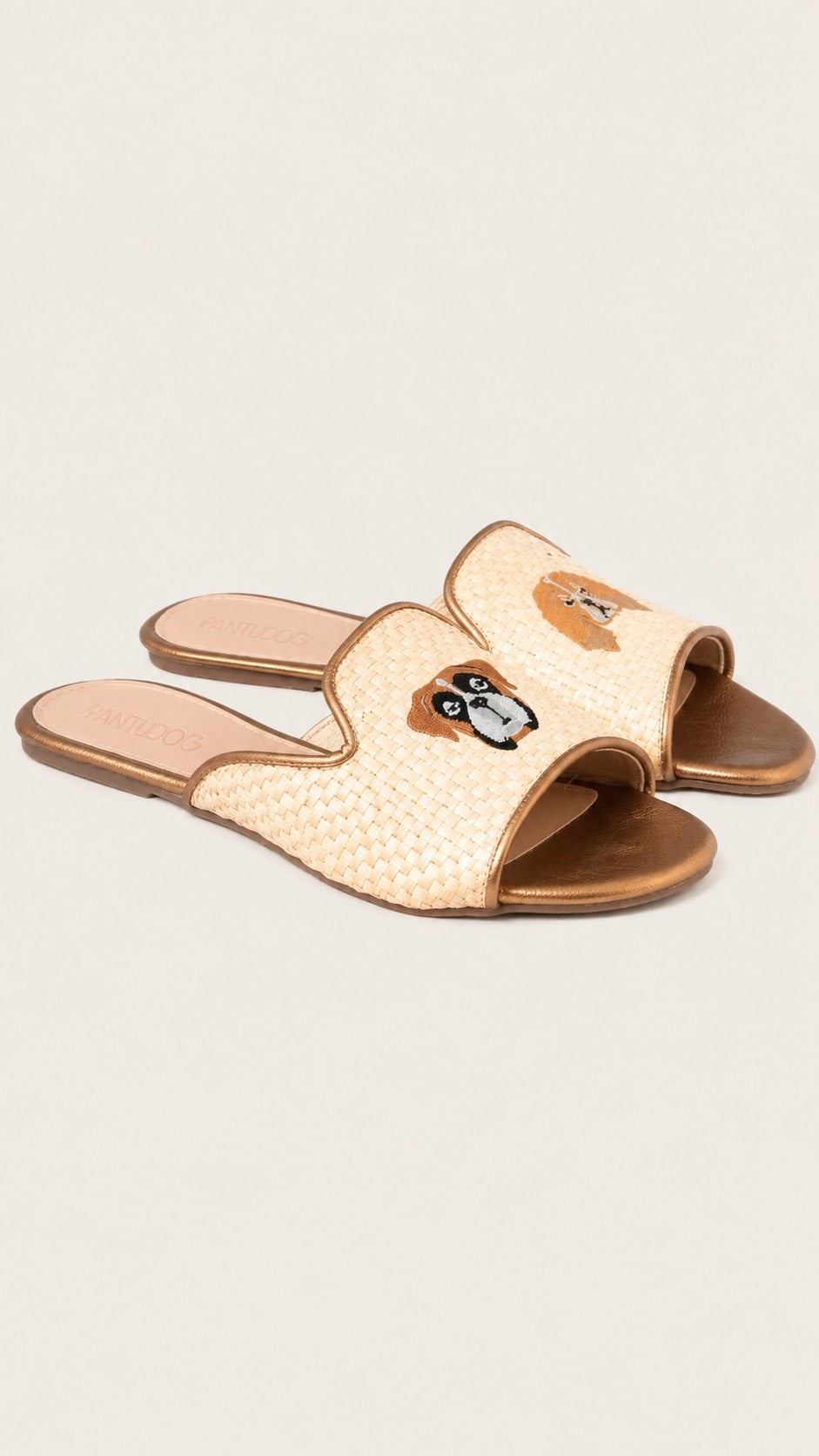 Mule Feminina de Palha Stella Bronze